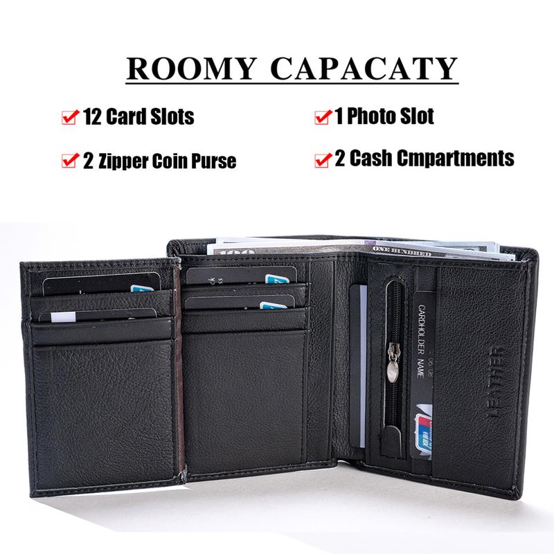 Product Introduction of New Fashion men's wallet Leather Wallets For Men Coin Purse Vertical Credit Card Holder Money Bag Outdoor Sports Bags 4