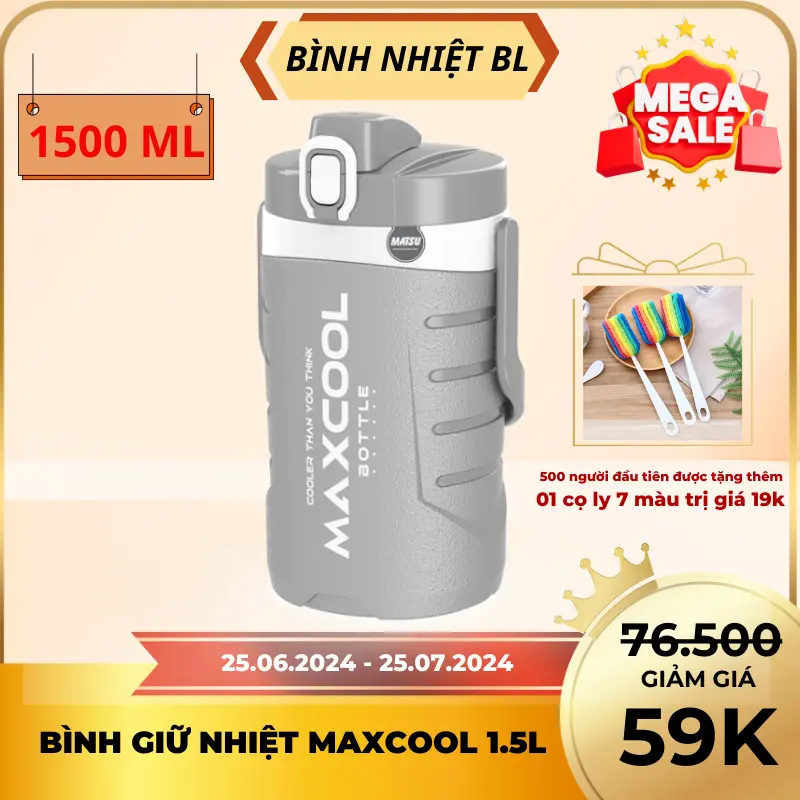 Bình Đá Giữ Nhiệt Duy Tân Maxcool 1L5 Nhựa PP&PU Chính Phẩm (Đỏ)
