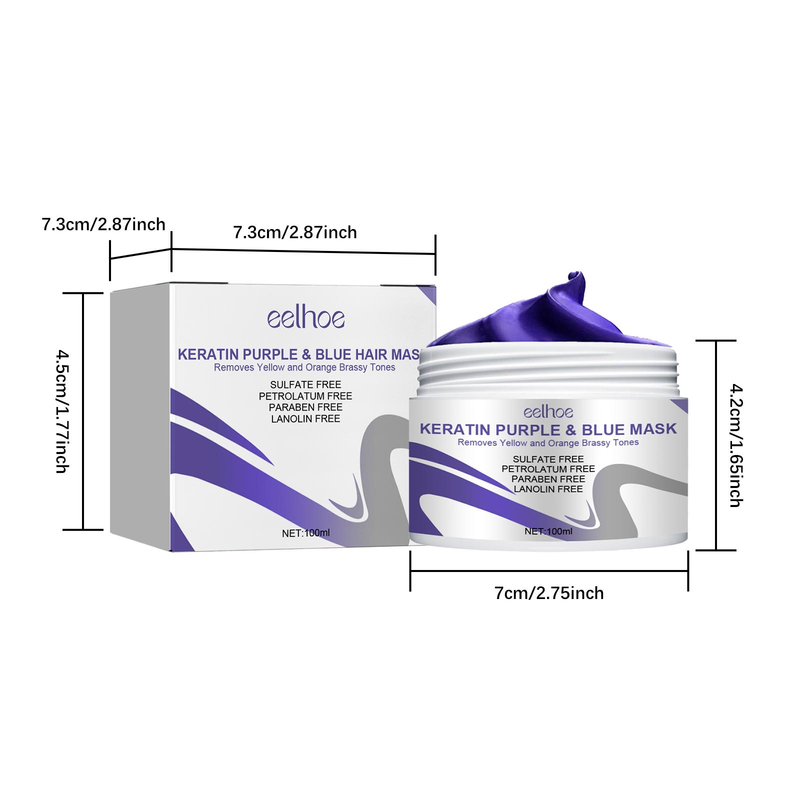 Masker Rambut Ungu EELHOE Melembapkan Ujung Rambut Terbelah, Rambut Kering Perm, dan Masker Melembapkan Rambut Halus Conditioner Vitamin Haircare Shampoo Perawatan Ketombe Kutu