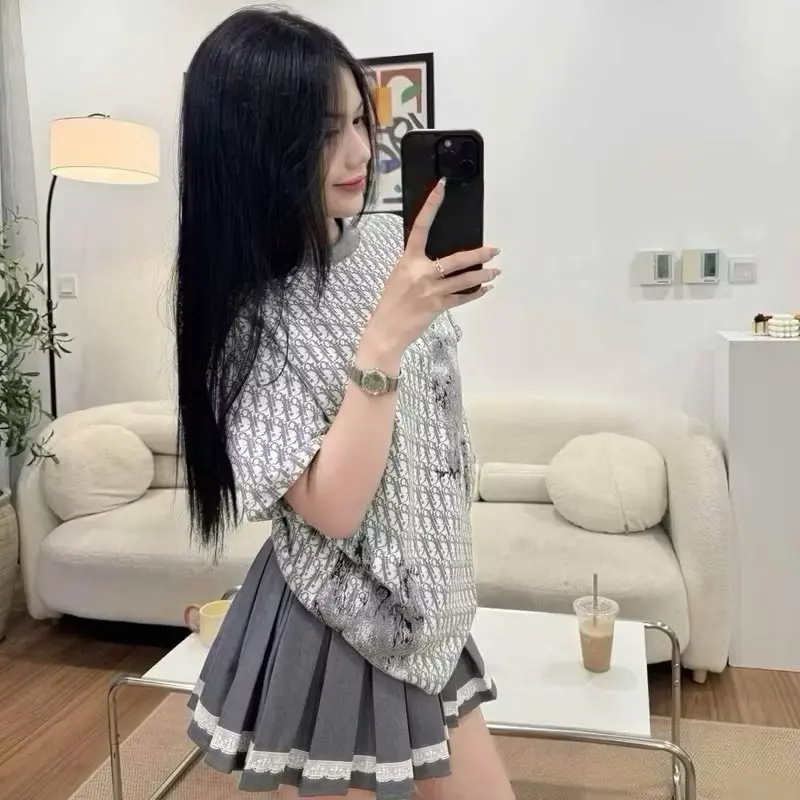 Áo Phông Loang Cổ Tròn Đì Kín Ảnh Thật