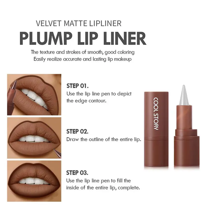 3 in 1 Eyebrow Pencil & Eyeliner & Lip Liner, 1 Count Waterproof Matte Finish Eyeliner Pen, Multi-use Makeup Tool for Women, Cosmetic 6