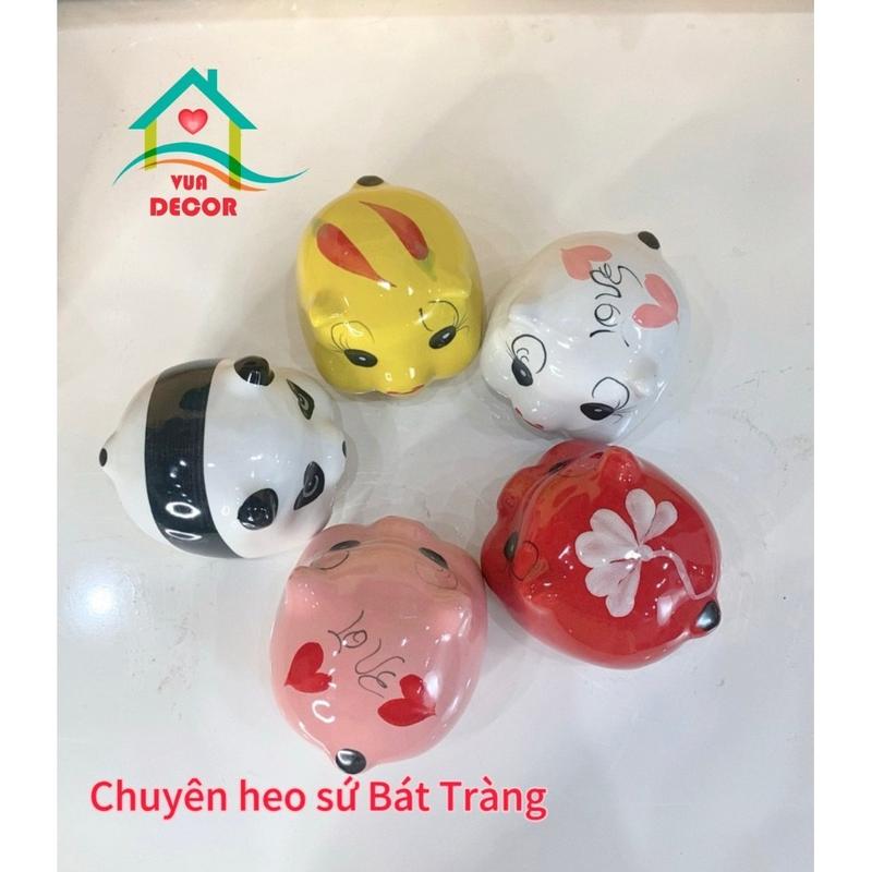  Vua_decor Heo Sứ Mini Lỗ Tròn Tiết Kiệm Lợn Đất Ống Đựng Tiền Đỏ Vàng Hồng Trắng Cho Bé Yêu Gốm Sứ Cao Cấp An Toàn Sức Khỏe 