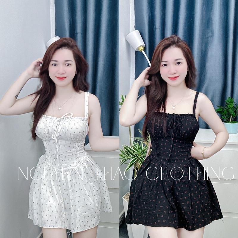Bộ váy 2s kèm quần hoạ tiết nhí freesize T155 by Nguyễn Thảo Nữ