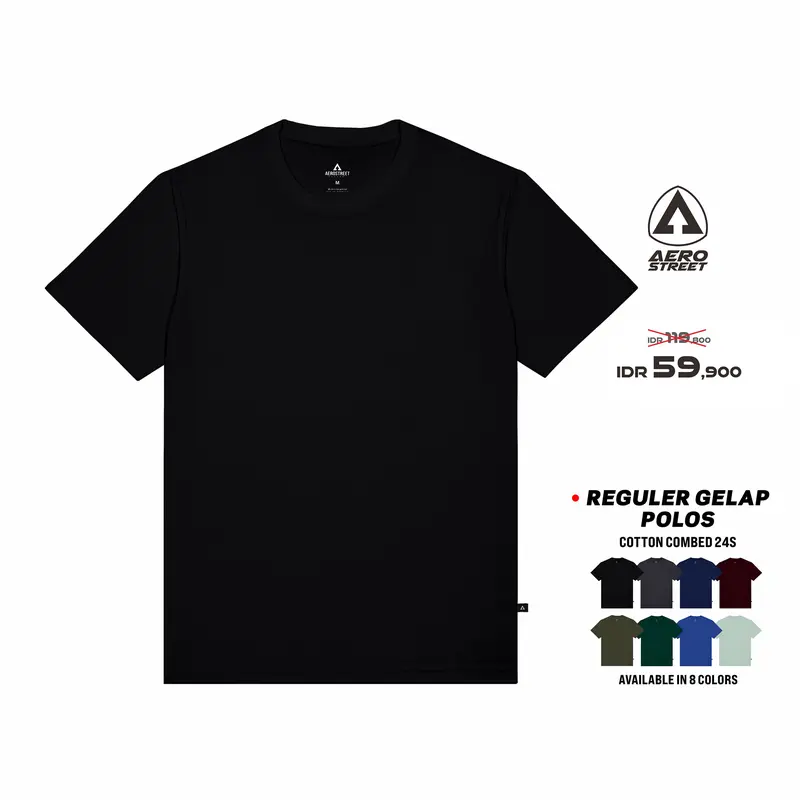 Aerostreet T Shirt Polos Gelap Kaos T-Shirt Tshirt KAAAA 0