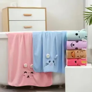 Handuk Bayi Dan Anak Microfiber Kuping 3D Karakter Timbul Lembut Menyerap Air Perlengkapan mandi bayi dan anak