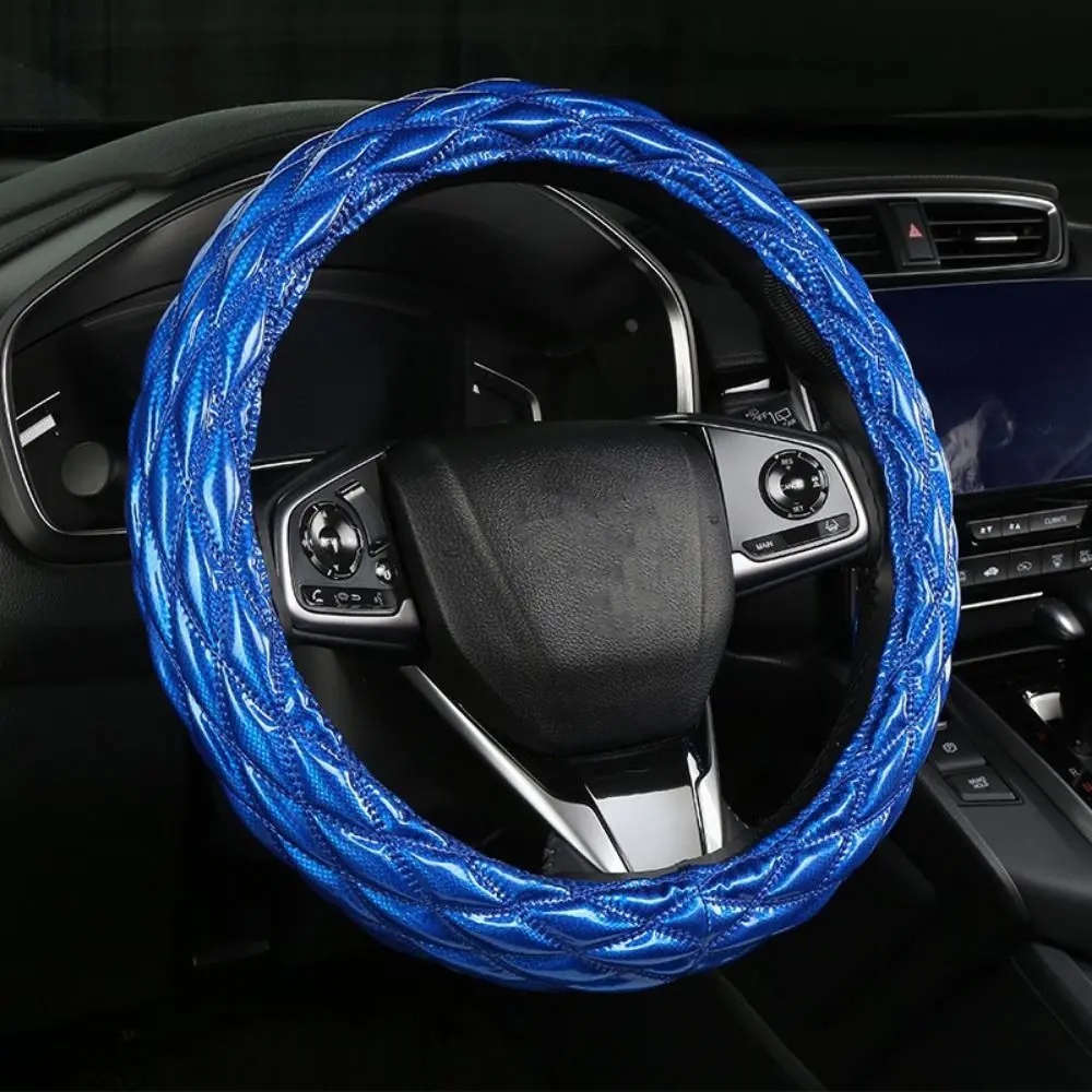 Simple Universal Car Steering Wheel Cover 38cm 3D Rhombus Auto Steering Wheel Protector Waterproof Durable Car Interior Accessories Car Styling