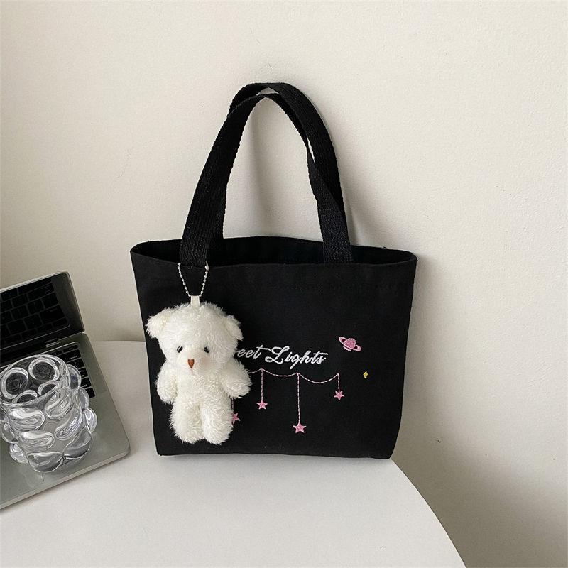 Product Introduction of Small Tote Bag Canvas Bag for Women Casual Small Bag Cloth Bag for Work Handheld Lunch Bag Student Lunch Box Bag with Zipper 0