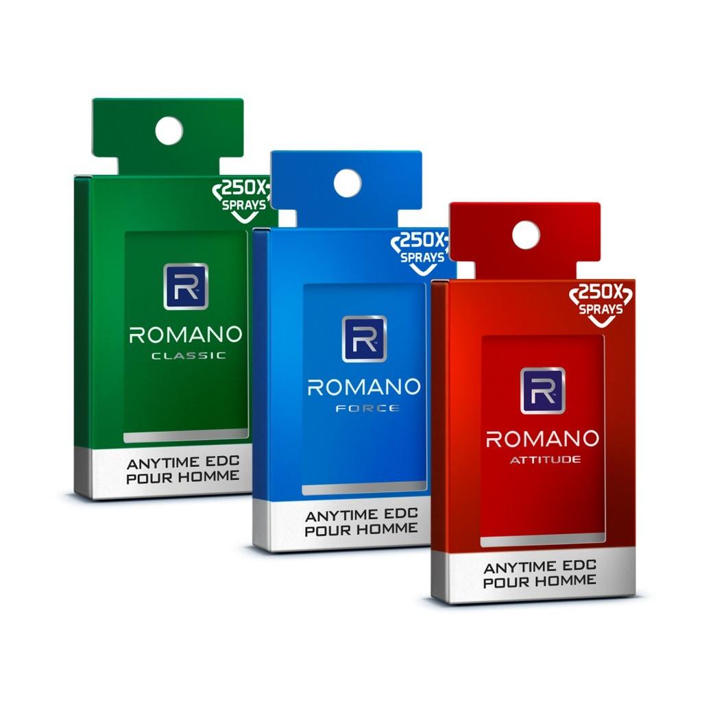 Romano Eau De Cologne Pocket Parfum Pria Force Anytime 18ml