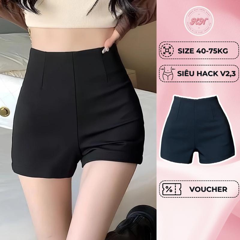 Quần Short Nữ Đùi Umi Hàn Co Dãn 4 Chiều Cạp Lưng Cao (HN DESIGN Mã 69) Tôn Dáng Khoá Khéo Women Nữ Bigsize