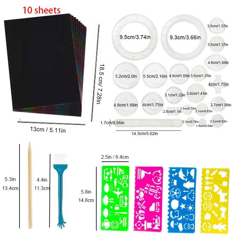 Rainbow Art Scratch Paper Set, 1 Set Scratch Notebook Art and Craft Supply, Birthday Toy Gift Activity Painting Craft Kit 1