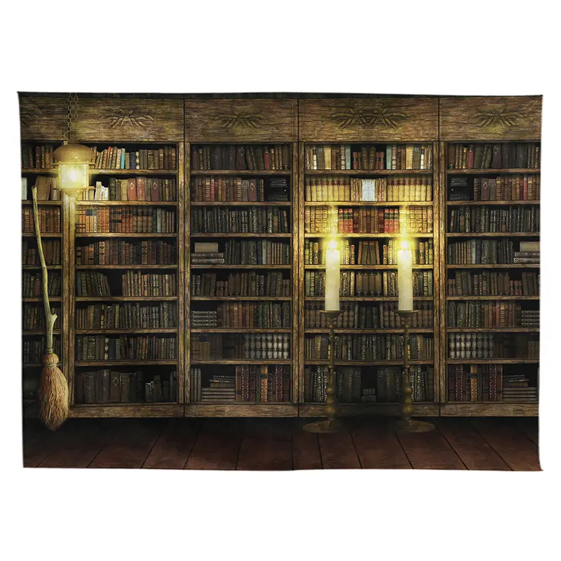Giá Sách Cổ Điển Chủ Đề Harry Potter, Thiết Kế Nền Tảng Nửa Bậc 9 Và Ba Phần Tư, Vải Treo, Vải Nền Chụp Ảnh Đồ Trang Trí Nhà Cửa 6