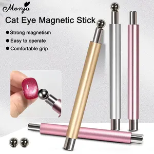 Monja Cat Eye Magnetic Stick untuk Nail Art UV Gel Polish dengan Magnet Kuat dan Bola Magnetik Super untuk Desain Manikur DIY