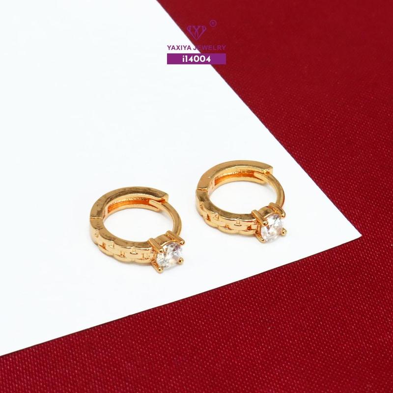 Product Introduction of Yaxiya Anting Jepit / Klip Wanita Mata Satu Simpel Perhiasan Aksesoris 764 1