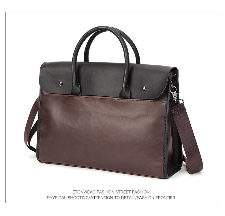 Product Introduction of Fashion Brand Retro Men'S Handbag Korean Style Crazy Horse Street Men'S Bag Backpack Crossbody Bag Casual Briefcase Computer Bag 17