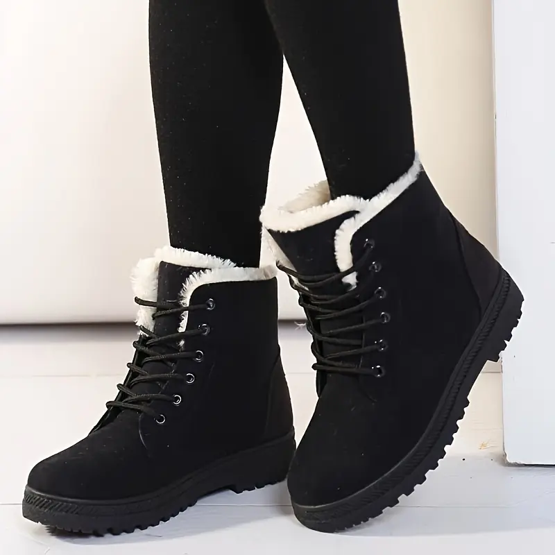 Winter Chic Ankle Snow Boots for Women - Ultra Warm Fur Lined, Breathable Fabric Insole, Durable Water Resistant Outdoor Footwear for Cold Weather 0