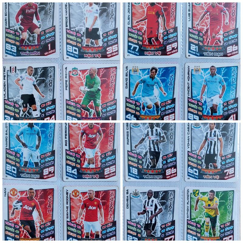 FULL 88 THẺ BỘ SƯU TẬP MATCH ATTAX PHIÊN BẢN 2012 2013 2