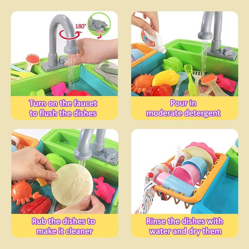 Kitchen Sink Toy with Water Supply, Pretend Play Dishwasher Toy, Teen's Kitchen Playthings, Fun Kitchen Accessories 5