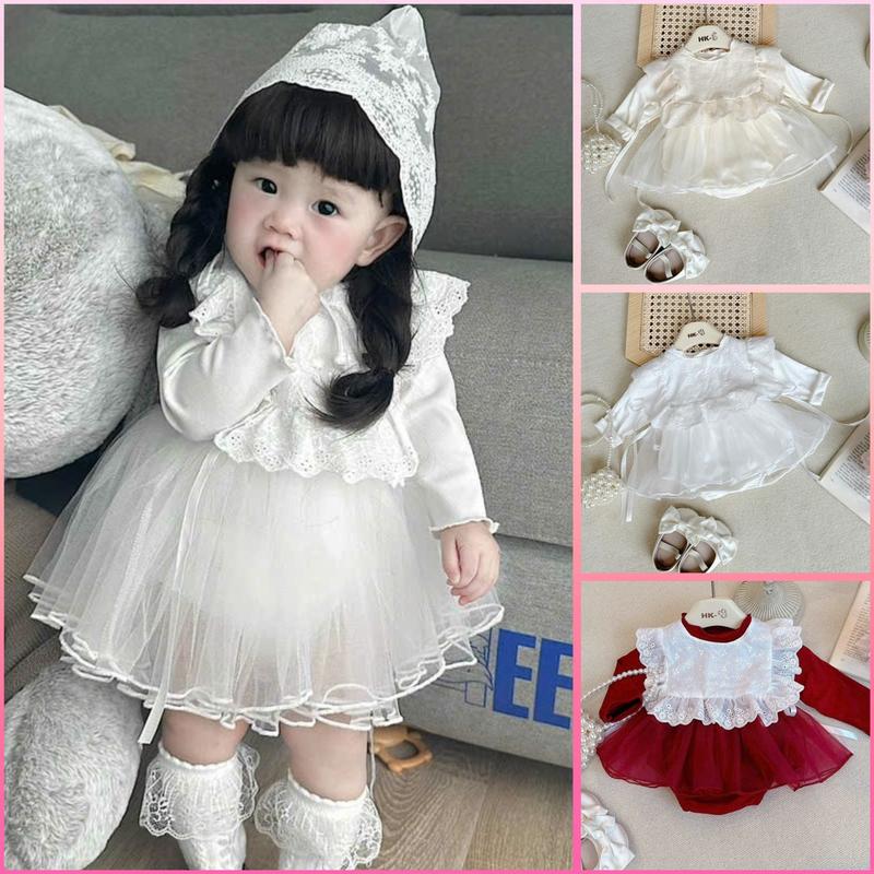  TH Sét Body Váy Kèm Yếm Cho Bé Gái 3-11 Kg Mặc Đầy Tháng  Thôi Nôi 