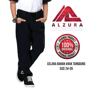 CELANA BAHAN ANAK | FORMAL | REGULER | STANDAR | HITAM ALZURA Fashion