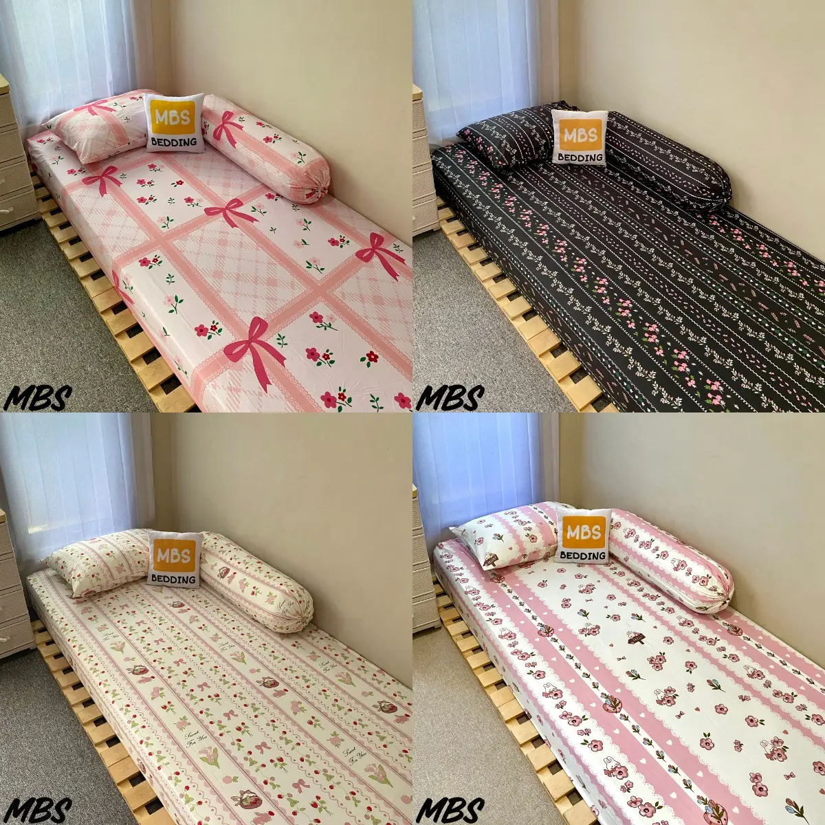 #5 SPREI / BED SHEET / SEPREI DOUBLE KARET AESTHETIC | FREE SARUNG BANTAL & SARUNG GULING