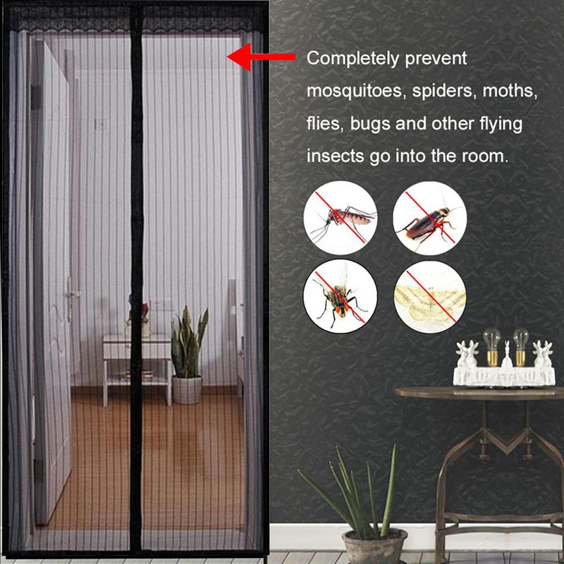 Mosquito Door Curtain Magnetic Fly Screen with Fastener Tape Easy to Install Magnetic Closure Doorway Screen Mosquito Curtain 0