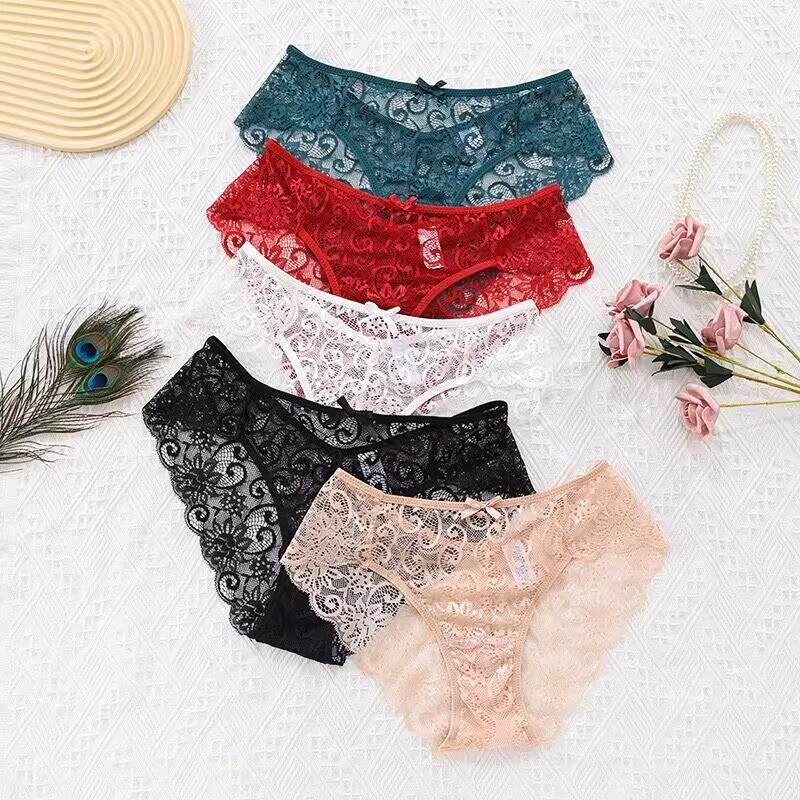 Dezenna Celana Dalam Wanita Mid Waist G String Renda Transparan Jumbo 5C125 7