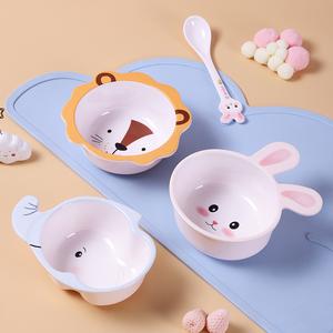 Bộ Đồ Ăn Hoạt Hình, Bát Cơm Gấu Trúc Dễ Thương, Đĩa Ăn Tối, Phong Cách Ins Gia Dụng, Thích Hợp Cho Em Bé, Trẻ Em, Ếch Nhỏ Thỏ, Hươu, Động Vật, Bộ Đồ Ăn An Toàn Cho Trẻ Em baloch  o  bevaolop  1