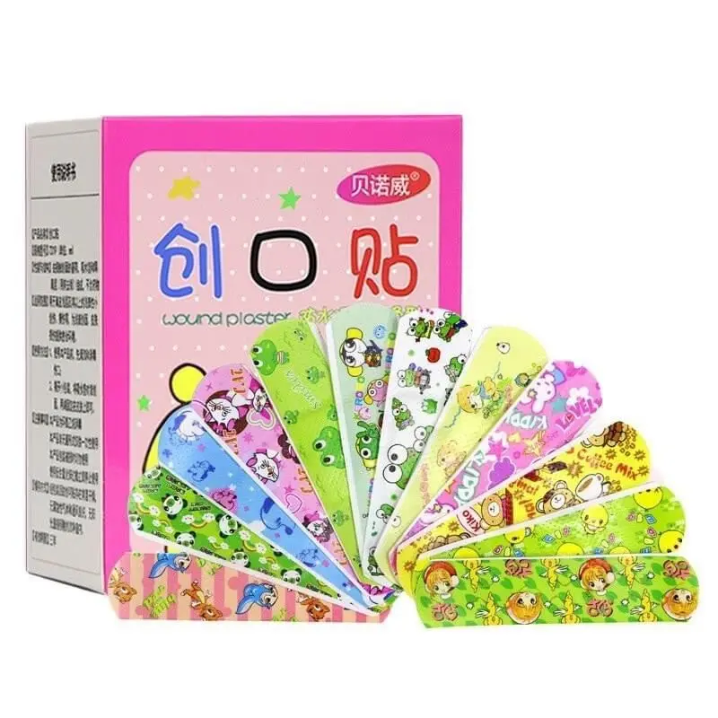 Set 100 băng cá nhân (nguyên hộp), băng y tế dễ thương hoạt hình xinh xắn