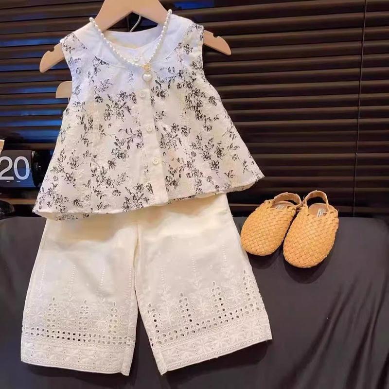 Product Introduction of Áo Sơ Mi Bé Gái, Áo Cánh Và Quần Chống Muỗi, Không Tay, Bộ Đồ Hai Mảnh Phong Cách Phương Tây, Thích Hợp Cho Mùa Hè, Áo Sơ Mi Búp Bê Cho Trẻ Em, Hàng Mới Về 15