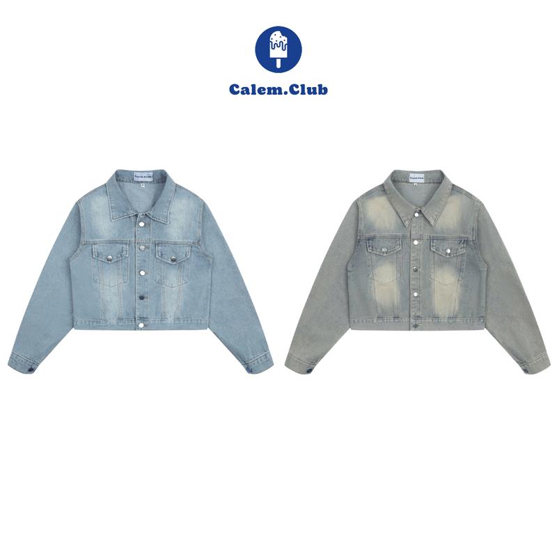 Calem club - Áo khoác jean form CROPTOP Nam Nữ Jacket Women  áo khoác denim