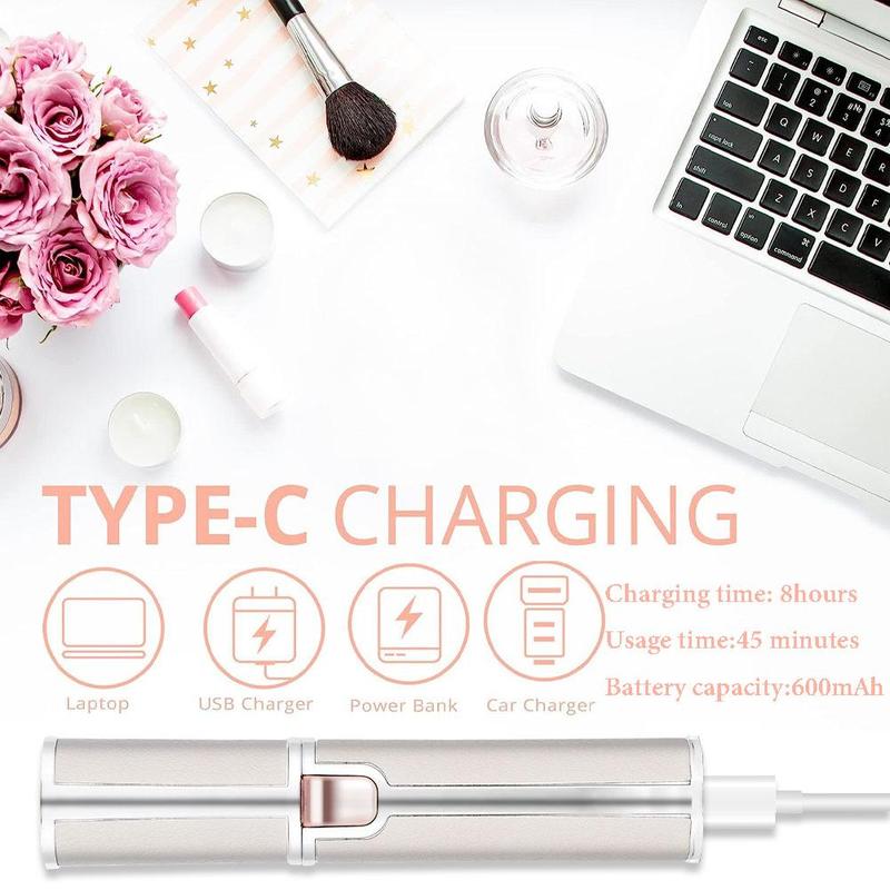 Electric Eyebrow Trimmer, 1 Set Portable 2 in 1 Facial Hair Remover, Lip Facial Body Hair Removal Tool with LED Light, Facial Hair Care Tool, Winter & New Year Gift, Stocking Fillers Gentle Lightweight 5