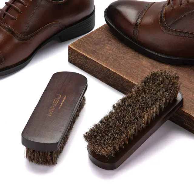 Bàn Chải Đánh Giày Lông Ngựa Cao Cấp MINSU M2421 Chuyên Dùng Vệ Sinh Giày Sneaker, Giày Da Lộn, Nubuck - Loại Lớn 4