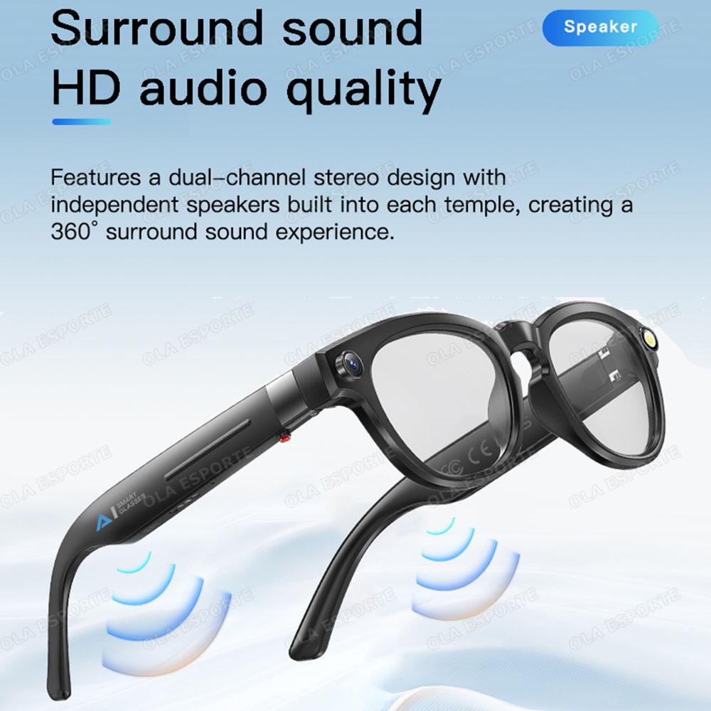 4K AI Smart Glasses Multifunctional Camera Bluetooth Call Voice Assistant Music Player Translate HD Glasses Earphone for Men New - Image 2