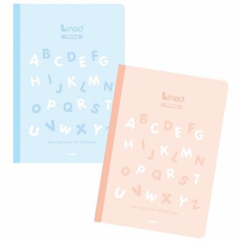 [Nguyên lốc] Vở kẻ ngang Lined KLONG B5 80/120/200 trang 58GSM Sổ dập ghim kẻ ngang bìa alphabet pastel