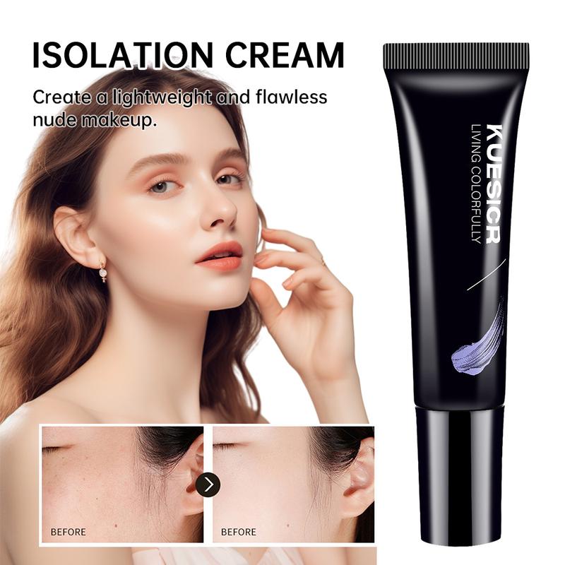 KUESICR Full Coverage Isolation Cream, Makeup Base Milk, Waterproof And Long-lasting 10g, Medium Purple Green Skin Tone, Bare Face Cream Color Flawless 1