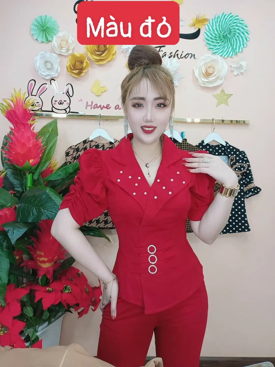 Sét bộ vest thun hai da mặc đi làm, đi chơi đều đẹp. ch37 Nữ Áo Top Women Đen Hồng