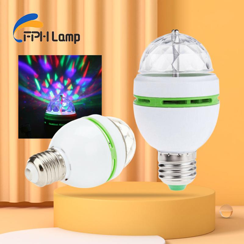 FPH Colorful Led Light Bulb Full Color Rotating Lamp Party Light LED ...