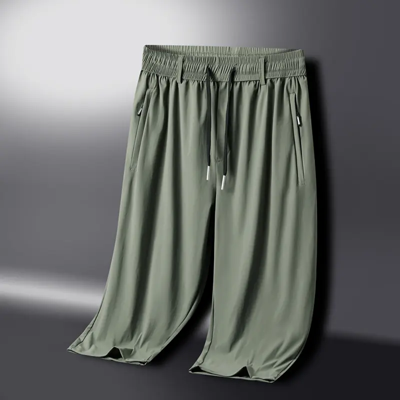 Men's Summer Ice Silk Shorts - Lightweight Quick-Dry Breathable Casual Sports Shorts for Men |   Trendy Loose Fit Mid-Thigh Shorts