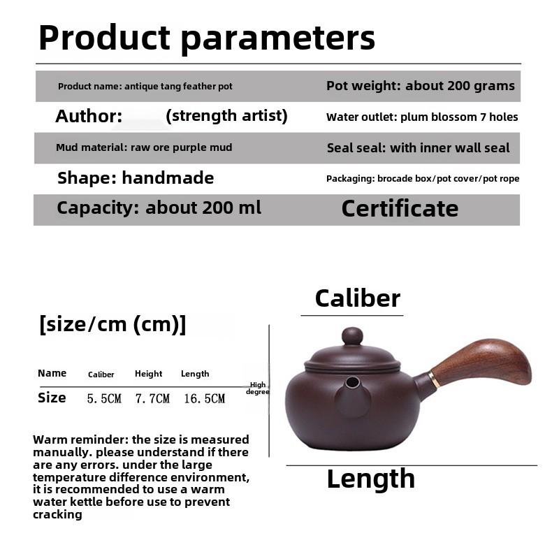 Product Introduction of # Purple Clay Pot# [Lifetime Fidelity] Yixing Purple Clay Pot Pure Handmade Famous Authentic Tea Brewing Size Capacity Yixing Original Yixing Clay Teapot Tea Set Purple Clay Handmade Vintage Tang Yu Pot Household 3