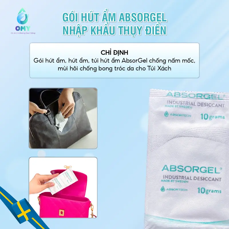 Gói Hút Ẩm Chống Mốc Khử Mùi Hôi Giày Túi Ví Da Chống Chân Rễ Máy Ảnh Bảo Vệ Tủ Quần Áo AbsorGel 2