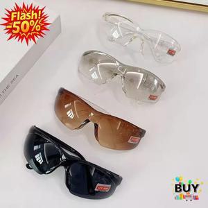 แว่นตาป้องกัน, กันลม, กันทราย, แว่นกันแดด HD, สำหรับผู้ชายและผู้หญิง, เหมาะสำหรับการปั่นจักรยาน, แว่นตาทำงาน, โปร่งใส, มีสีดำและสีน้ำตาล sunglasses ขับ แว่น