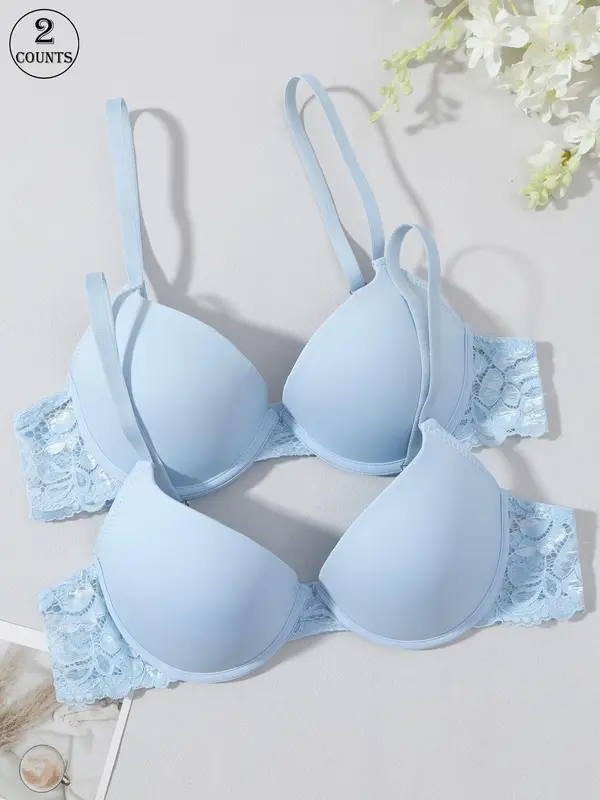 Women's Solid Color Push Up Bra, Comfortable Breathable Underwire Bra, Lingerie Top for Women, Bra Sets 0