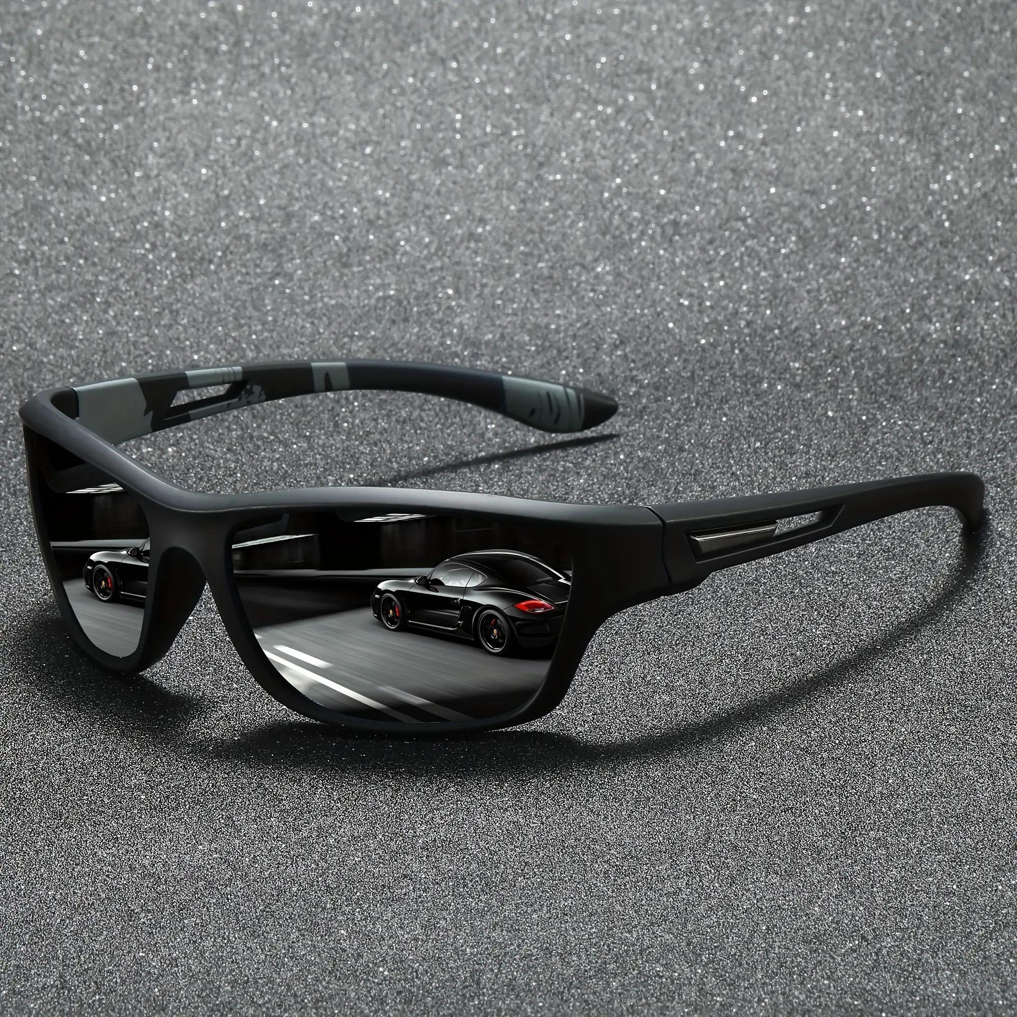 Fantasy Cool Wrap Around Rectangle Sunglasses, For Men Women Outdoor Sports Cycling Running Fishing Hiking Golf Supply Photo Prop Eyewear Sunglasses