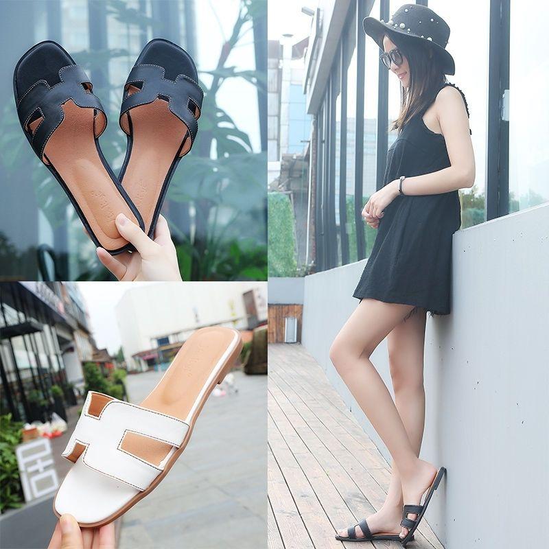 Product Introduction of Slippers, for Women, Available in Size 34 and 41, Popular on the Internet, Celebrity Fashion, Versatile, Flat Sandals, Ins Fashion, Suitable for Summer, Style H 42