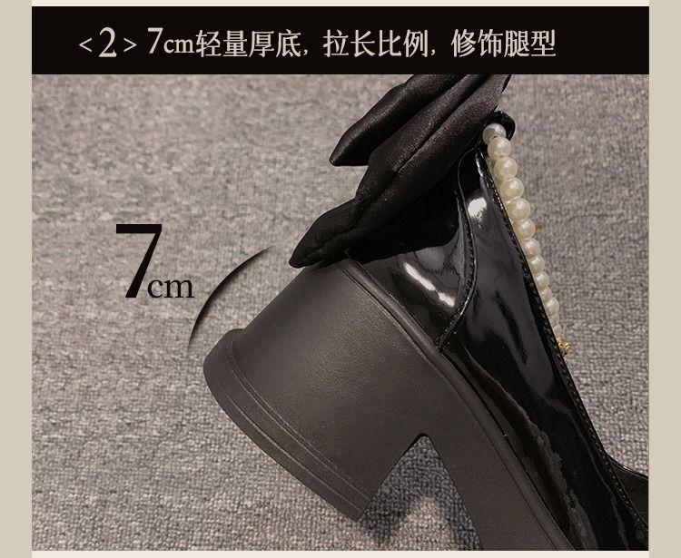 Product Introduction of Giày Da Cao Gót, Cổ Tích Dày, Dành Cho Nữ, Mỏng, Hàng Mới Về Mùa Lò Xo 2024, Phong Cách Pháp, Kiểu Thang Máy Váy, Giày Mary Jane Hoang Dã Shoes 9