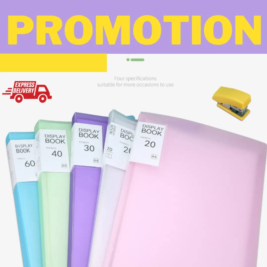 READY STOCK A4 20/30/60/100 File storage Folder Organizer Certificate File Organizer Clear Folder Fail Sijil Pocket Blue Office Stationery Transparent