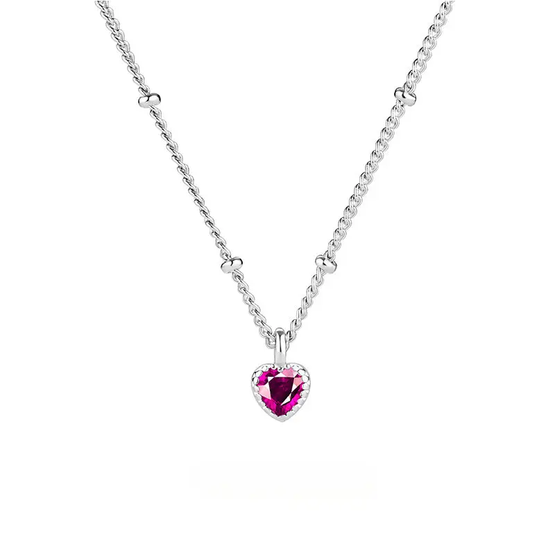 Titanium Steel Necklace Heart Necklace Light Luxury Small Mini Heart Simple Heart-shaped Clavicle Chain