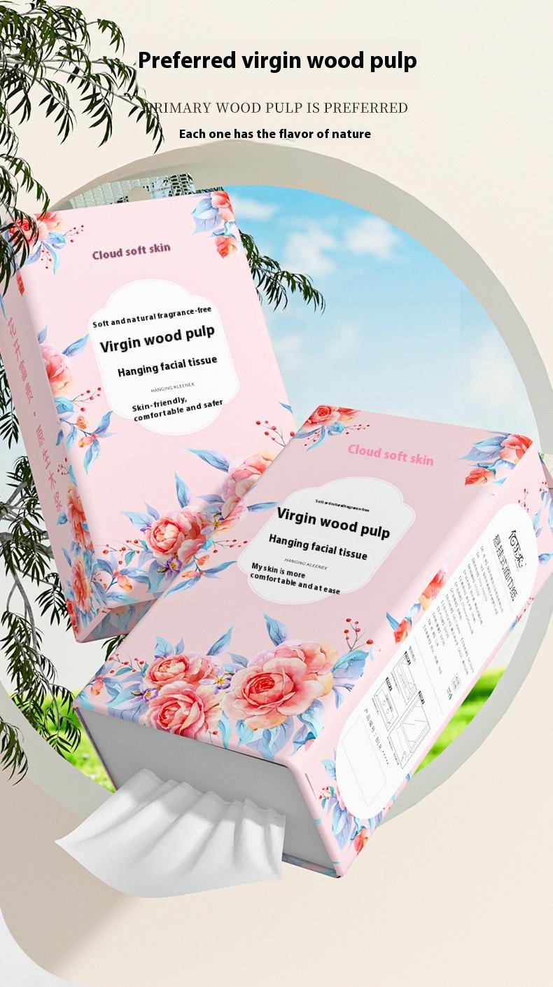 Product Introduction of Premium Original Wood Pulp Hanging Tissue for Home Use 5