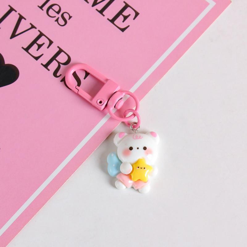 Product Introduction of [HHH]Cute Kindergarten Bunny Bag Pendant Resin Bear Keychain Pendant Key Chains Girls Kids Couple  Decoration 28