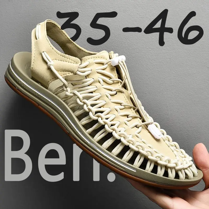 [เก็บเงินปลายทาง] Ben【ถูกที่สุด】 รองเท้ารัดส้น ชาย หญิง เชือกถักสาน รองเท้าเดินป่า Size 35-46 รองเท้ารบกวน